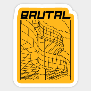 Brutal Architecture, Architects, Builders, Designers Gift Sticker